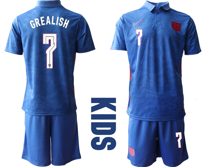 2021 European Cup England away Youth #7 soccer jerseys